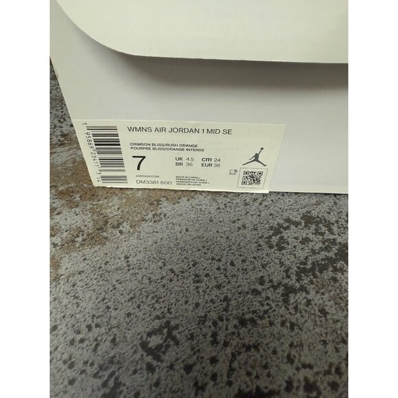 Women's Jordan 1 Mid SE Rush Orange Crimson Bliss Size 7- DM3381-600 - Picture 9 of 9